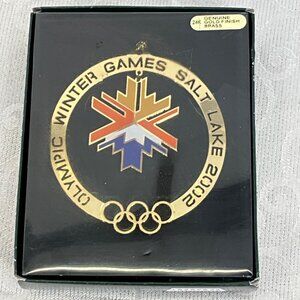 Olympic Winter Games Salt Lake 2002 Ornament 24K Gold Finish Brass